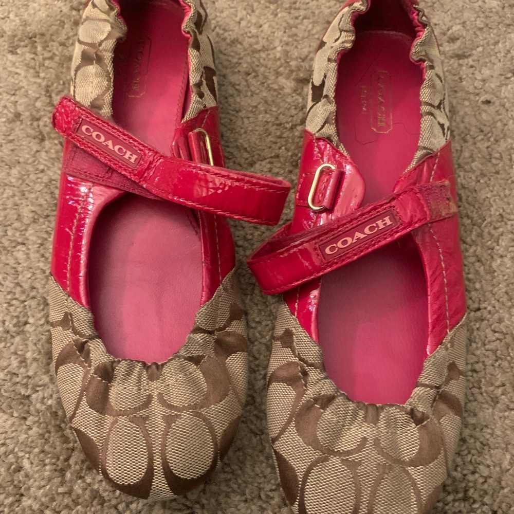 Coach Pink and Brown Sneakers with Two-Tone Design